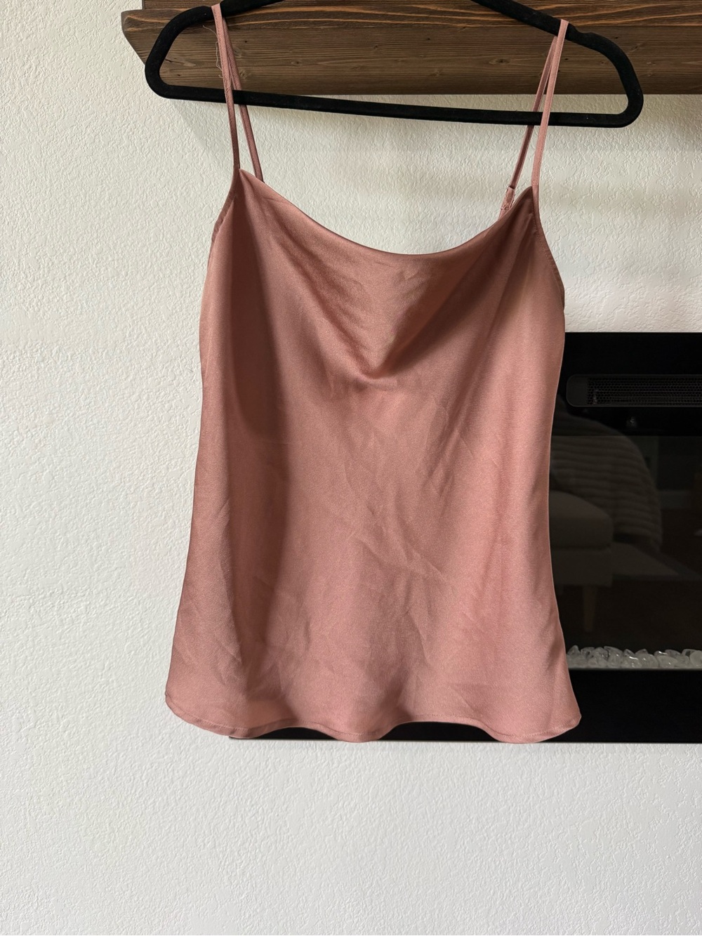 Express Rose Dust Satin Cowl Neck Camisole